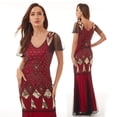 thumbnail image 4 of Vestido de lentejuelas vintage para mujer de los años 20, vestido de banquete ligero de lujo para fiesta, vestido de noche, vestido de cola de pez largo, 4 of 5