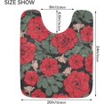thumbnail image 6 of SKYSONIC Bath Mats Toiletry Mat, Fluffy Plush Absorbent Bath Rugs Carpet with Non Slip Bottom for Bathroom Floor Toilet Tub and Shower-Vintage Red Rose, 6 of 7