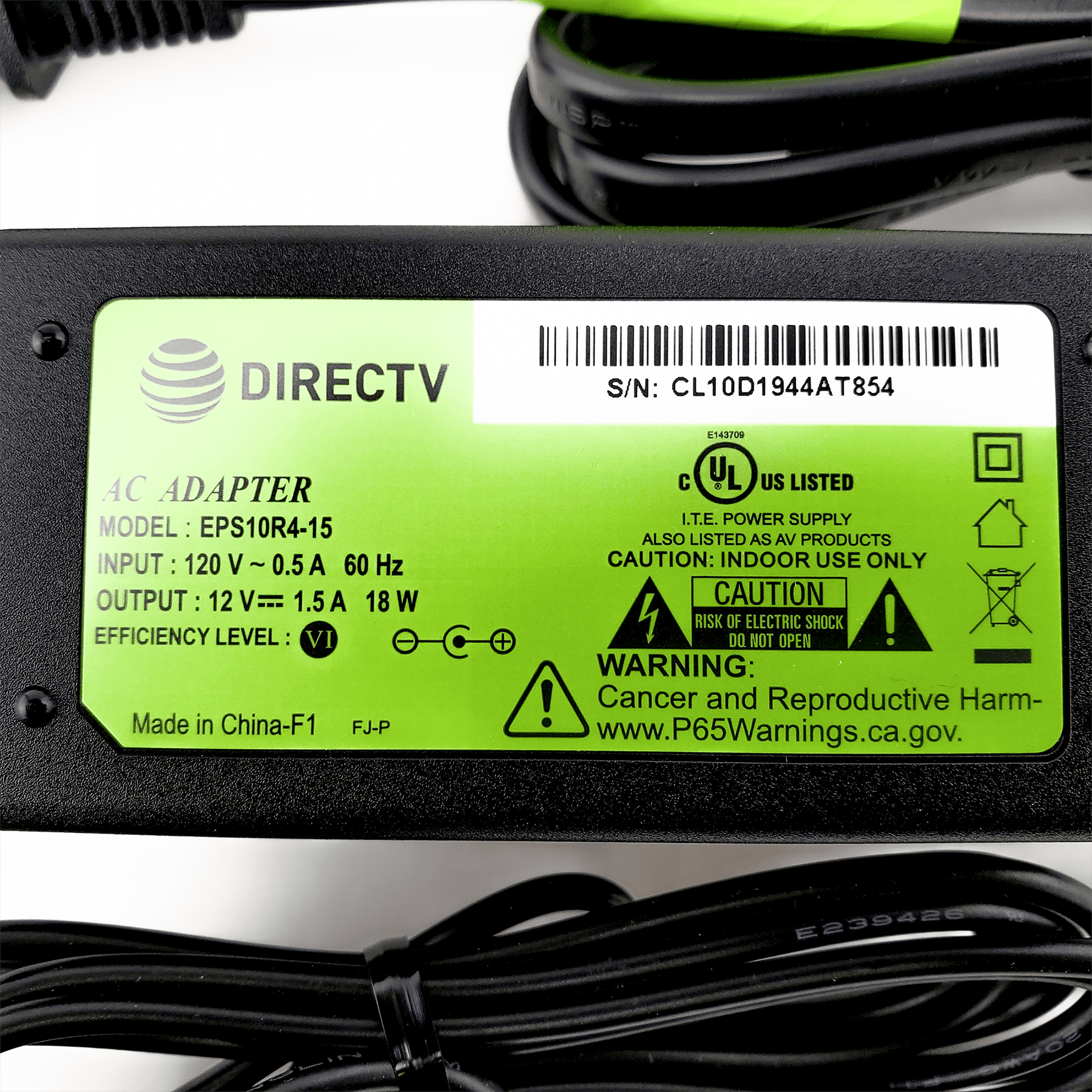 DIRECTV EPS10R1-16 POWER SUPPLY H25 C31 C41, DECA, AC DC Power Adapter 12V EPS10R1-15