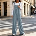 thumbnail image 6 of HappyYEE Women’s Corduroy Jumpsuit Trousers, Wide Leg Overalls with Adjustable Straps, Fashion Loose Fall Romper Pants with Pockets, 6 of 9