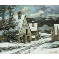 thumbnail image 2 of Gustave Courbet 17x15 Black Ornate Wood Framed Double Matted Museum Art Print Titled - Village Edge in Winter (ca. 1868), 2 of 5