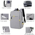 thumbnail image 4 of Laptop Backpack with USB Charging Port, Water Resistant Oxford Cloth Business Travel Bag, Large Capacity Anti-Theft Computer Rucksack for 15.6 Inch Notebook, Durable Gray Daypack, 4 of 5