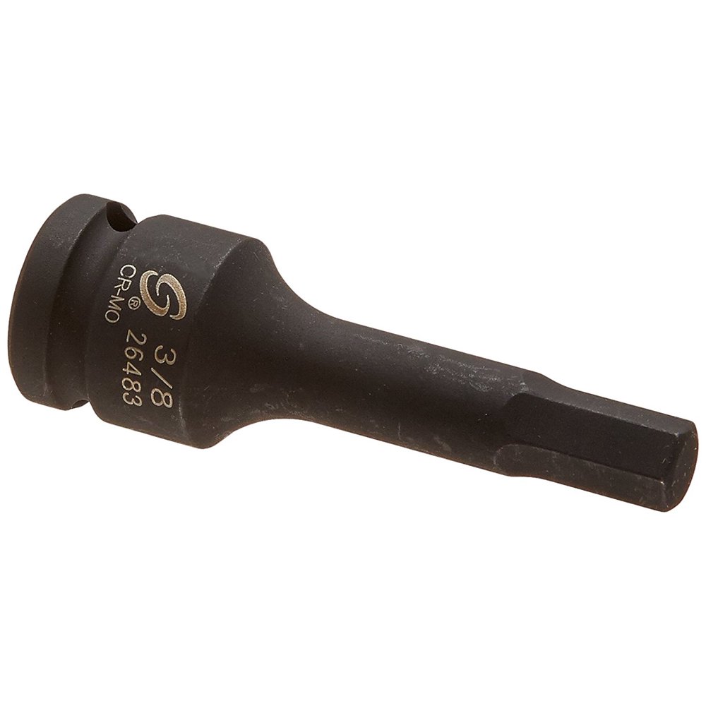 26483 1/2Inch Drive 3/8Inch Hex Impact Socket, CRMO alloy steel for