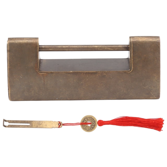 Candado retro chino, espacio de 4,4 cm, cerradura decorativa de estilo antiguo chino, cerradura antigua china de latón, máxima comodidad