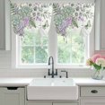 thumbnail image 4 of Spring Lavender Balloon Curtains for Windows, Bedroom Curtains 54 Inch Length, Garden Botanical Leaves Butterflies Tie Up Curtains Panels Thermal Insulated Bathroom Curtains Window 42"x54", 4 of 8