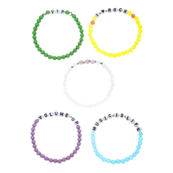 Multi-colored Stretch Concert Friendship Bracelets, 5 Pieces