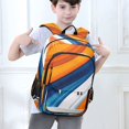 thumbnail image 6 of FORMRS School Backpack 17" Student Travel Bag with Laptop Compartment, Orange Abstract Wavy, 6 of 7
