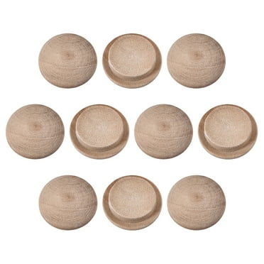Uxcell Wood Button Top Plugs  Cherry Hardwood Furniture Plugs  19/32" x  5/16" Wood Color 50Pcs