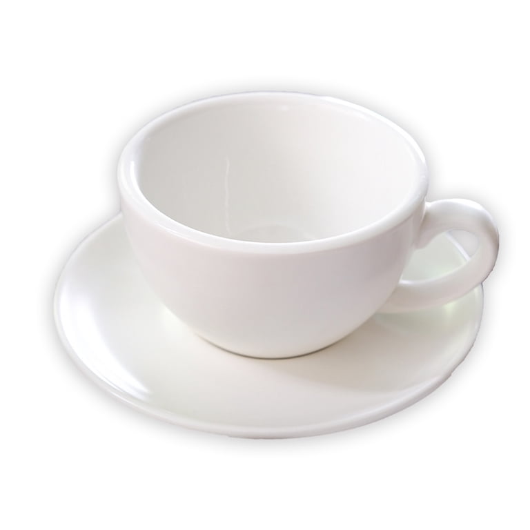 Creative Piano Shape Ceramic Coffee Mug With Saucer & Spoon - 6.5 Oz/200ml Novelty Tea Cup, White