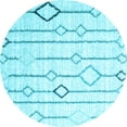 thumbnail image 1 of Ahgly Company Indoor Round Solid Light Blue Modern Area Rugs, 3' Round, 1 of 4