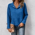thumbnail image 5 of Yuhangmm Women Hoodies Long Sleeve Hoodless Sweatshirt Casual Crewneck Pullover Soft Comfortable Blouse Top for Everyday Style Blue S, 5 of 9