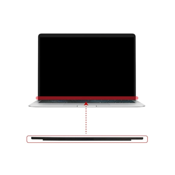 Replacement Display Bottom Glass Bezel Strip (Without Logo) Compatible With MacBook Air 13" (A1932 / A2179 / A2337) (10 Pack)