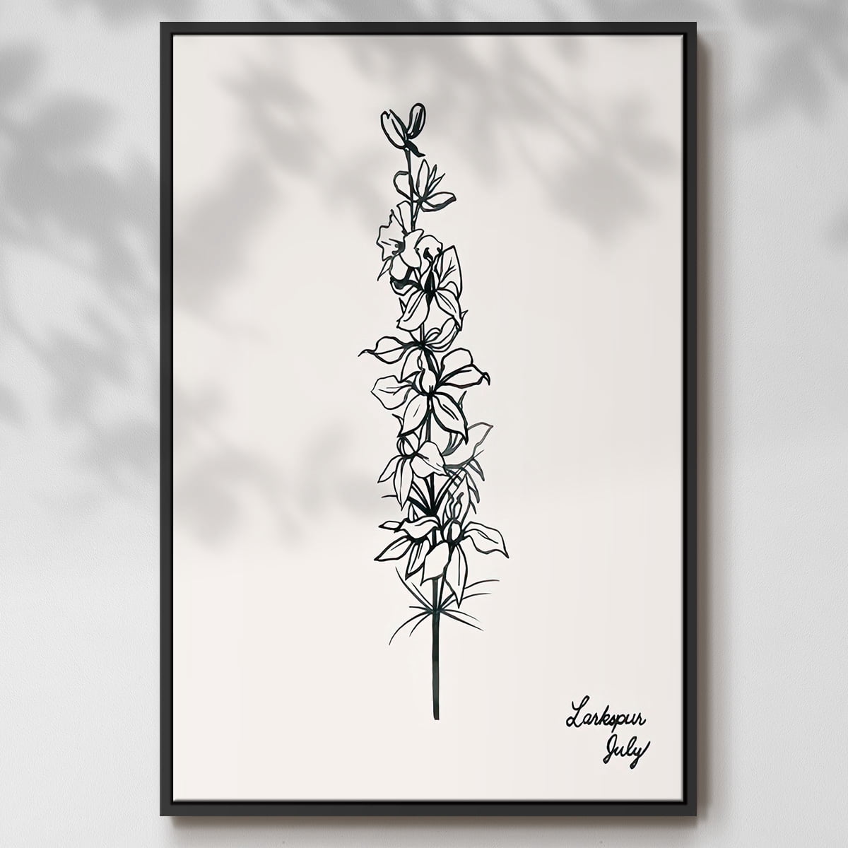 Annual Flowers VII - Framed Gallery Wrapped Holiday Canvas - 27 x 41 - Black Frame