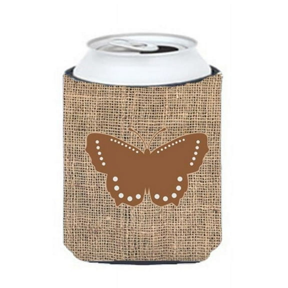 Butterfly Burlap And Brown Can Or Bottle  Hugger
