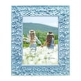 thumbnail image 2 of Isaac Jacobs 5x7 Blue Flower Textured Hand-Crafted Resin Picture Frame w/Easel & Hook for Tabletop & Wall Display, Decorative Floral Design Home Décor, Photo Gallery, Art (5x7, Blue), 2 of 4