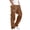 Coffee, variant on WIZUTIZ Mens Pants, Men Solid Casual Multiple Pockets Outdoor Straight Type Fitness Pants Cargo Pants Trousers Sales
