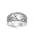 thumbnail image 4 of Cute High Polish Filigree Swirl Ring .925 Sterling Silver Band Jewelry Female Male Unisex Size 5, 4 of 4