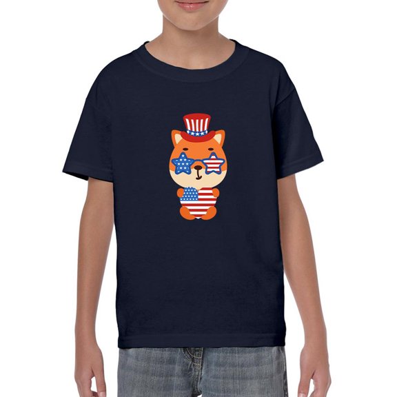 Cute Patriotic Baby Fox T-Shirt Juniors -Image by Shutterstock,  Small