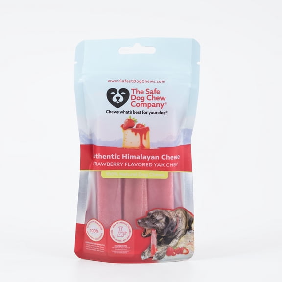 Safe Dog Chew Strawberry Flavored Authentic Himalayan Cheese Chew treats for Dogs, Small, 3 Chew Packet