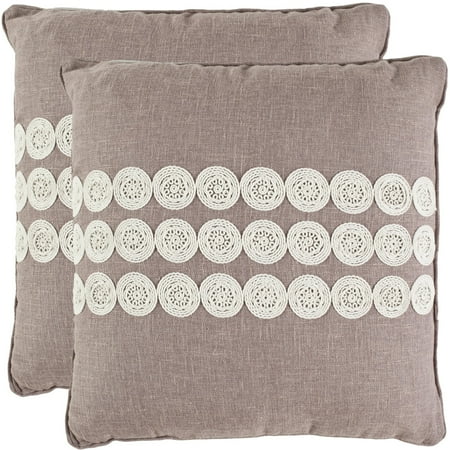 Safavieh Journey 20 Inch Taupe Decorative Pillows Set Of 2
