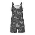 thumbnail image 5 of Xysaqa Women's Cute Heart Print Short Overalls Adjustable Casual Faux Denim Bib Overall Shorts for Women Rompers Imitation Jean Jumpsuit S-3XL, 5 of 6