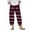 Wine, variant on AJTQTH Cropped Pants Trousers for Women Wide-Leg Striped Trousers with Pockets Loose Elastic High-Waisted Loose Summer Harem Trousers Black XL