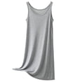 thumbnail image 5 of AHMOMEI Women's Tank Nightgown Sleeveless Sleepwear Scoop Neck Full Slip Chemise Nightdress Light Gray XXL, 5 of 5