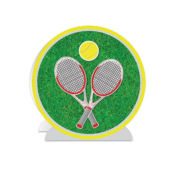 Party Central Club Pack of 12 Green and Yellow 3-D Tennis Table Centerpieces 10"