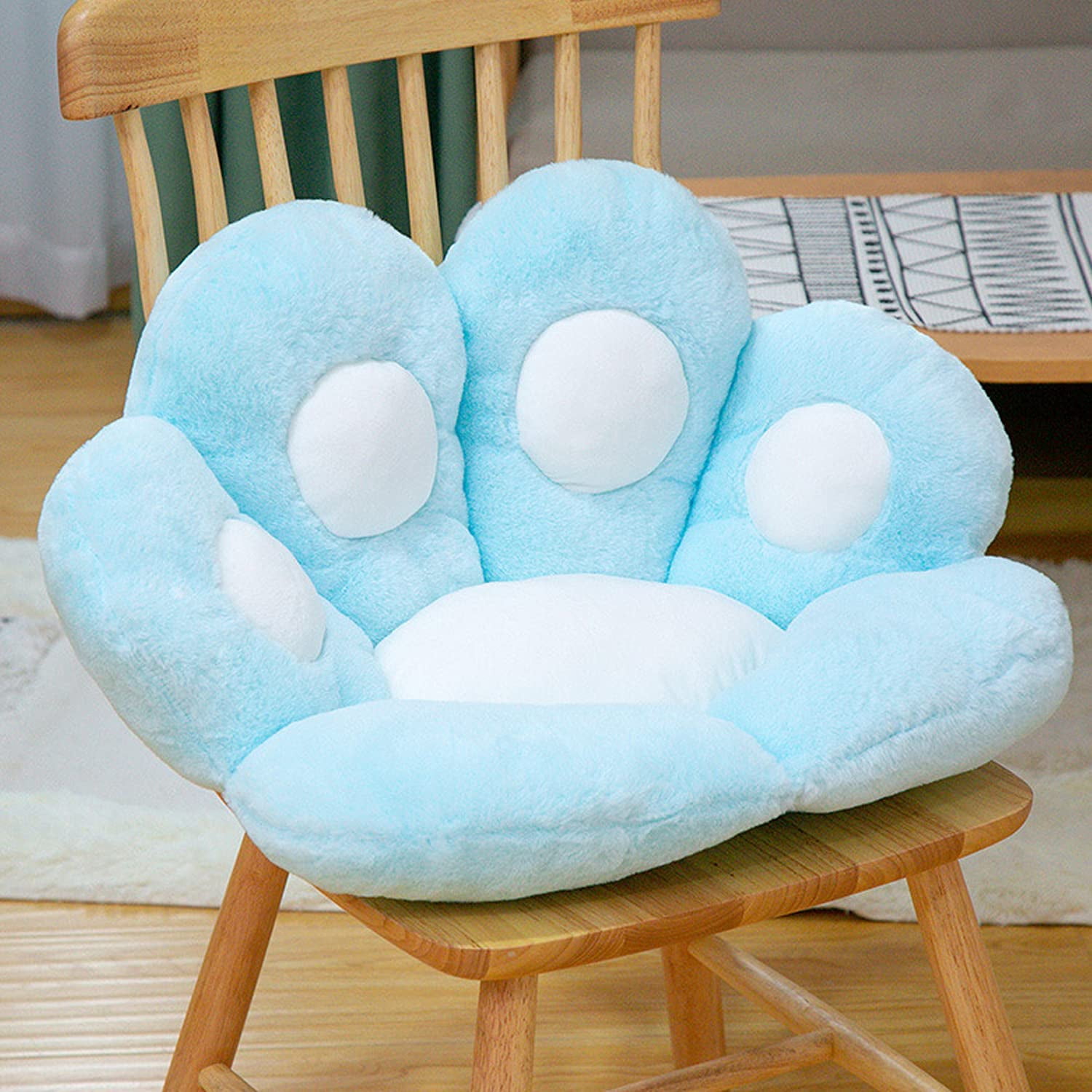 Stuffed Desk Cushion Warm Comfort Plush Seat Pad for Support Waist Backrest  Winter Girls Dorm Floor Home Office Chair Padding