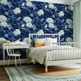 thumbnail image 2 of Peel and Stick Wallpaper Contact Paper Blue Cream White Floral Vintage Birds Blue Flowers Decorative Floral Self Adhesive and Removable 23.6in x 118in, 2 of 8