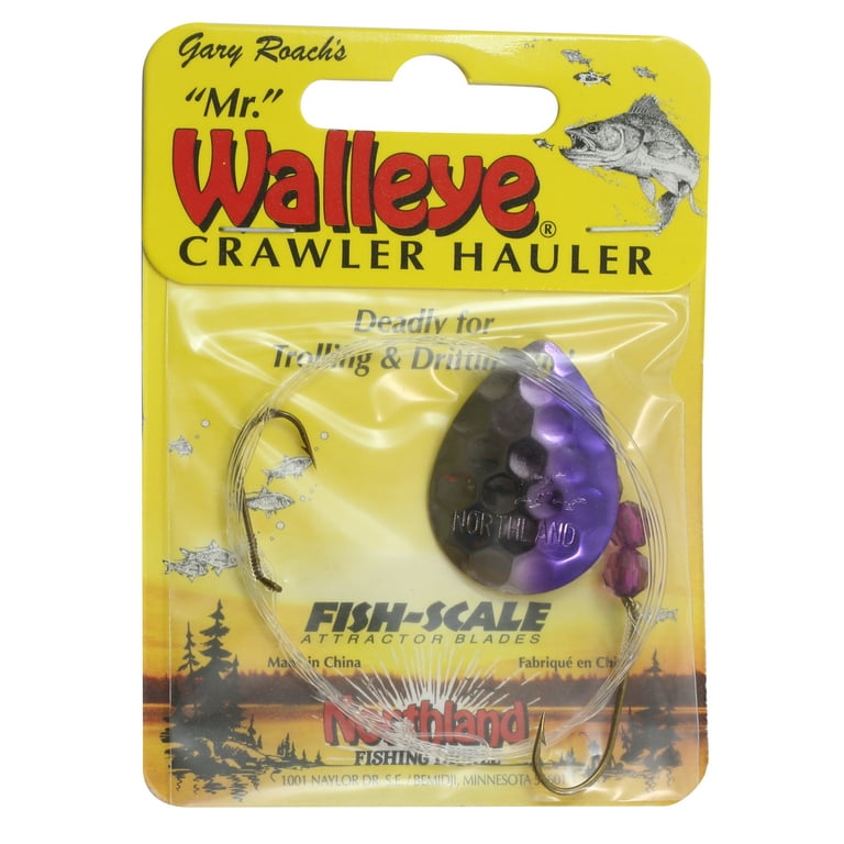 Northland Tackle Walleye Crawler Hauler, Spinner Rig, Freshwater, Hex  Nickel Purple 