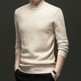 thumbnail image 7 of successthop Mens Knitted Sweaters Plus Size Fleece Long Sleeve Chunky Crewneck Knitwear Ribbed Cuff Solid Knit Tops M, 7 of 7