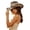 Khaki2, variant on Unisex Western Cowboy Hat, Gradient Hollow Out Straw with Feather Band, Wide Brim UV Protection Sun Hat, 1 Piece, One Size