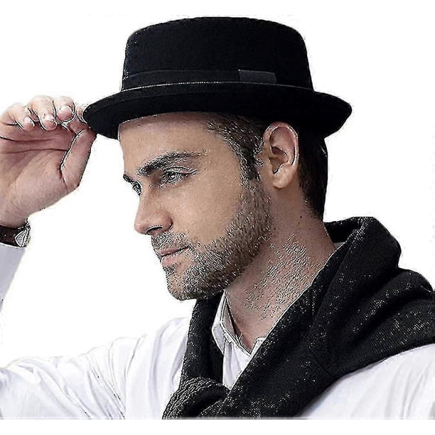 Pork Pie Hat 100% Wool Felt Men's Porkpie Breaking Bad Hats Flat Top Mens Fedora