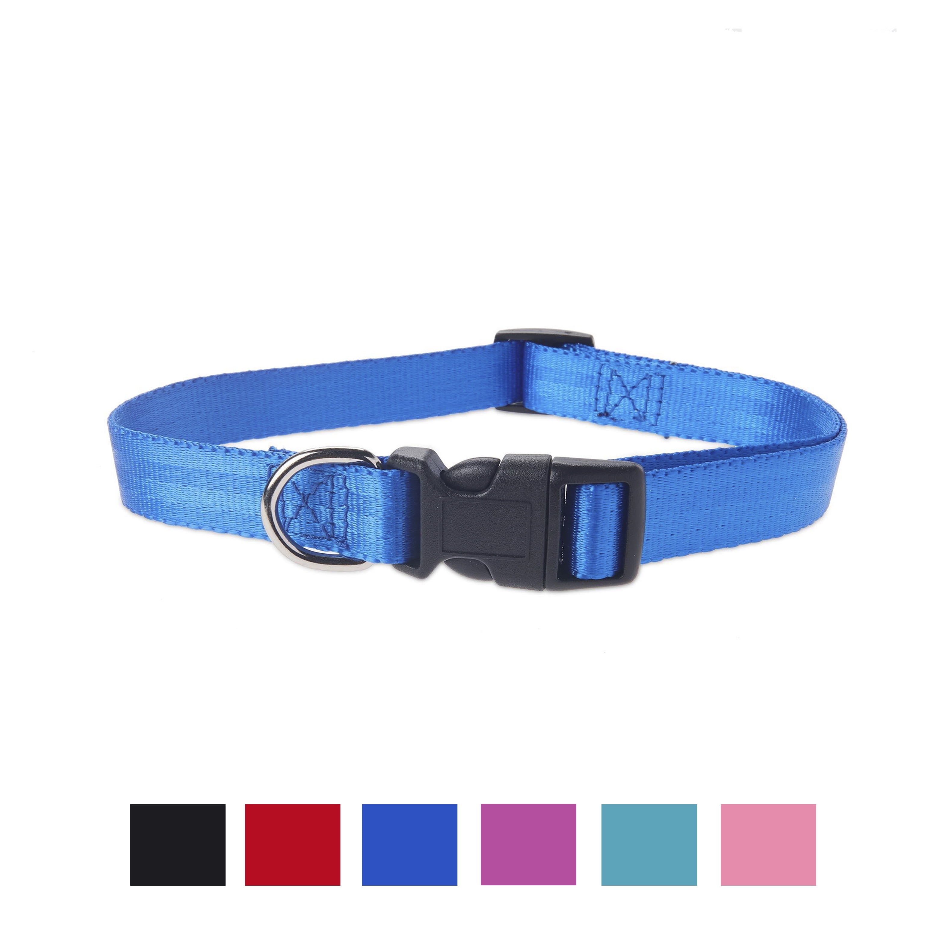 Vibrant Life Solid Nylon Dog Collar, Blue, Medium