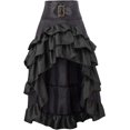 thumbnail image 3 of Panegy Falda gótica steampunk para mujer, falda victoriana con volantes altos y bajos, falda renacentista, 3 of 5
