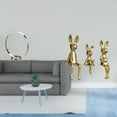 thumbnail image 2 of Elegante Organizador De Vino De Metal Y Estatuas De Familia De Conejos Para Centro De Mesa, Gabinete, Estantería, Decoración., 2 of 8