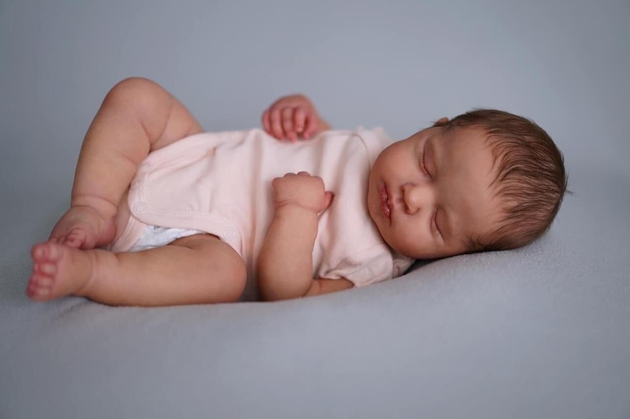 Realistic Reborn Baby Doll 20 Inch Real Looking Lifelike Sleeping Newborn Baby Dolls Loulou Life Like Toddler Cloth Body Baby Doll
