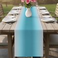 thumbnail image 4 of Ombre Turquoise Table Runner 90 Inches Long,Solid Color Gradient Minimalist Modern Kitchen Dining Burlap Linen Tablerunner for Small/Round/Square/Wedding/Coffee/Dining Table Party Home Décor 13 x 90, 4 of 9