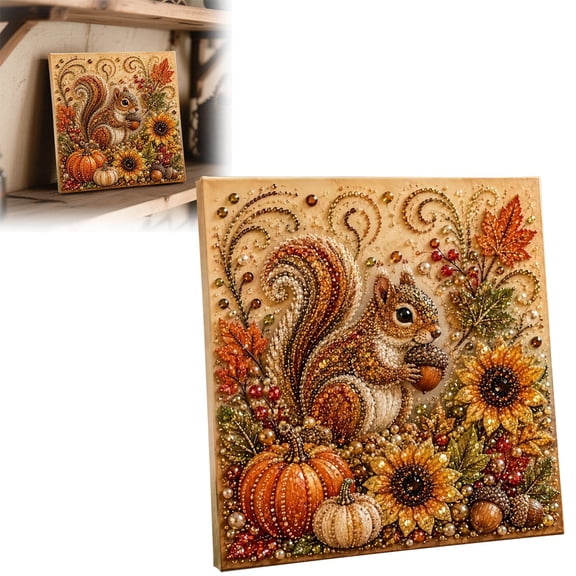 YardChic 5D Diamond Art Kits for Adult Beginner, Pumpkin Pearl Diamond Painting Kit, Autumn Pearl Painting for Adults, Handmade Pearl Painting Ornament Kit, Home Wall Thanksgiving Decor Arts Craft