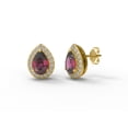 thumbnail image 2 of 1.60 Ct Pear Garnet 925 Sterling Silver Gold Vermeil Solitaire Halo Ring Pendant Earring Set Jewelry, 2 of 5