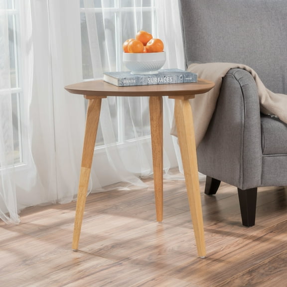 Arlana Faux Wood and Rubberwood End Table, Natural