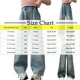 thumbnail image 5 of Gamivast Girls Jeans Size 5-15 Baggy Straight Wide Leg Cargo Pants with 4 Pockets Loose Y2K Elastic High Waist Wash Jean Youth Denim for Kids Winter Fall Fashion Sweatpants, 5 of 9