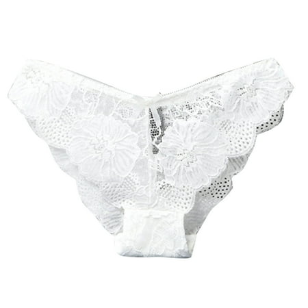 Bigersell Underwear Women Clearance Cute Underwear Women G-Strings Panty Style P-863 Nylon Brief Panties Ladies Thong Briefs Mid Waist Women s Bikini Panties White M