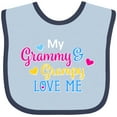 thumbnail image 3 of Inktastic My Grammy and Grampy Love Me with Hearts Boys or Girls Baby Bib, 3 of 4