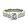 thumbnail image 4 of Solitaire Diamond Engagement Rings for Women Princess Cut Diamond Ring 1.00 CT TW 18K White Gold (G,VS), 4 of 5