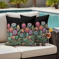thumbnail image 4 of Boho Tulip Flower Outdoor Waterproof Pillow Covers, Spring Watercolor Abstract Floral Plant Decorative Square Throw Pillowcase Sofa Cushion Sham for Patio/Couch/Chair, 24"x24" 2 Pack, 4 of 8