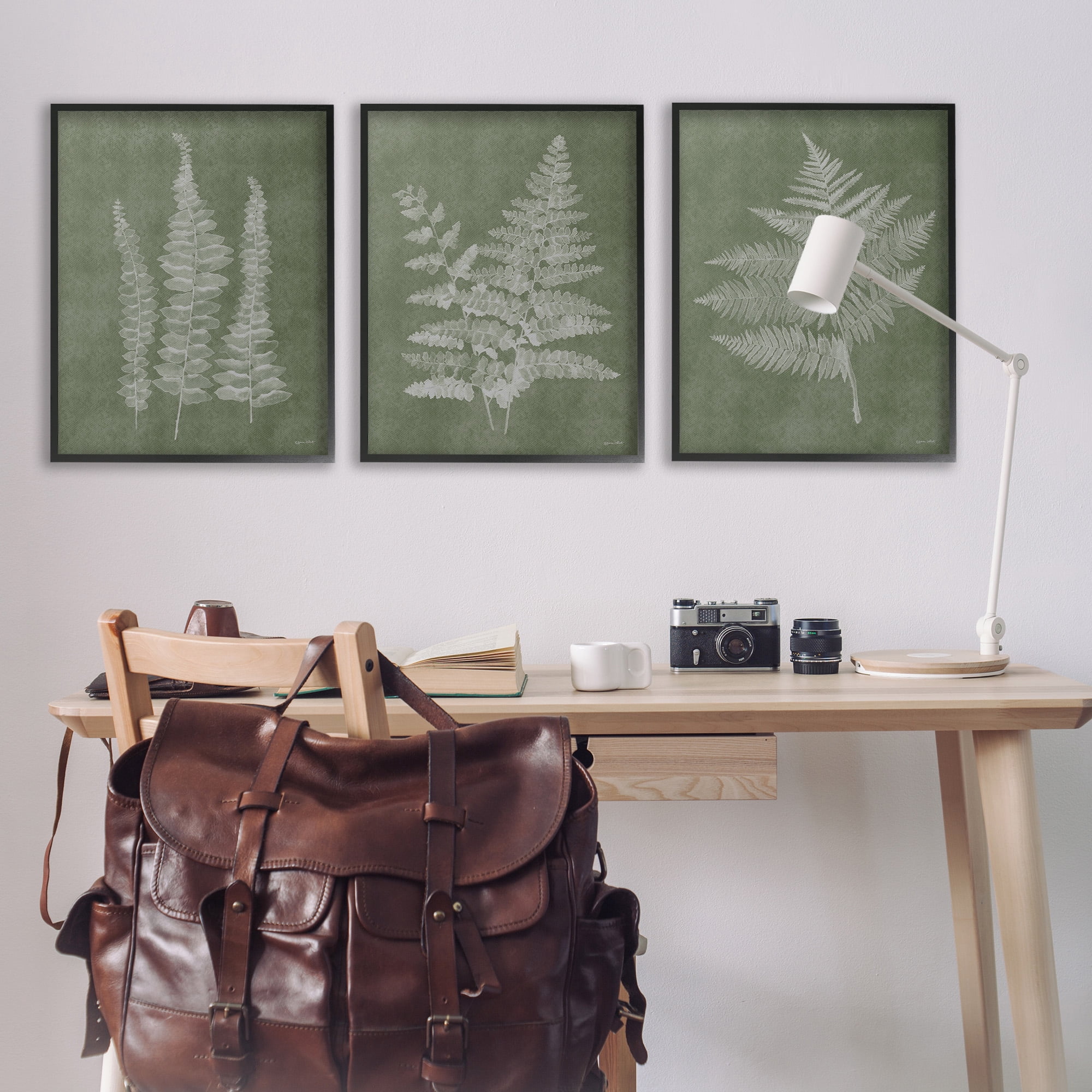 Stupell Industries Vintage Fern Silhouettes Botanical & Floral Painting Black Framed Art Print Wall Art, 24 x 30, Set of 3