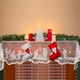 thumbnail image 5 of Christmas Fireplace Scarf White Lace Jesus Garland Decoration Christmas White Lace Jesus Garland Scarf Fireplace Cloth Indoor Christmas Decorations for Home Living Room, 20 x 90 Inches, 5 of 7
