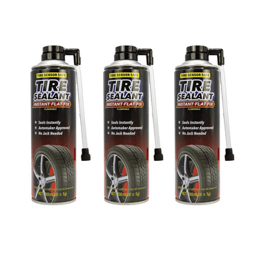 Tire Sealant Instant Road Flat Fix, Aerosol Tire Repair, Automaker Approved, 3X